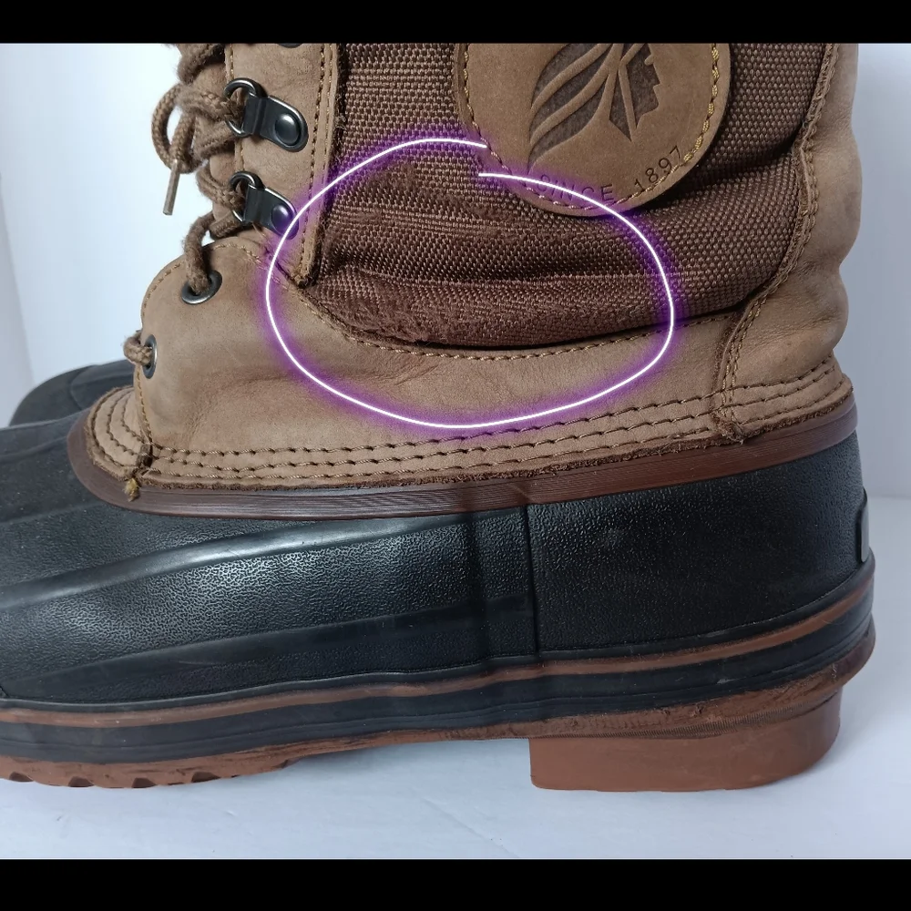🖤 LaCrosse Leather Winter Rubber Duck Boots Thinsulate Mens 12 Brown Lined Snow